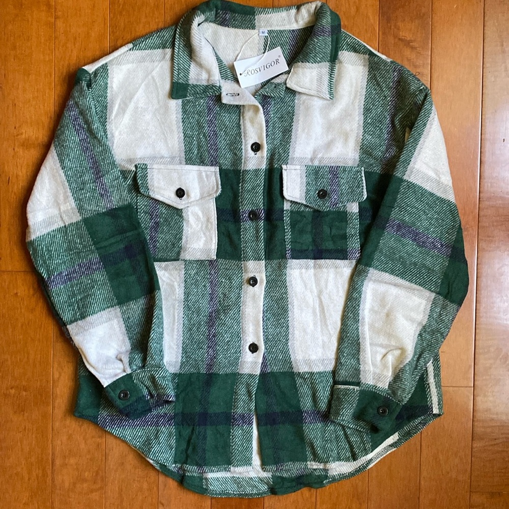 Green Plaid Shacket